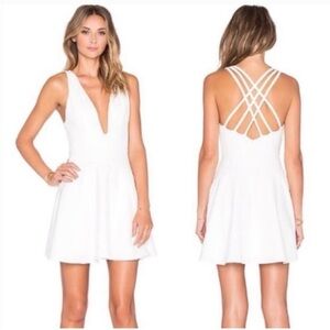 NWT NBD Ride Or Die Criss Cross Back Mini Dress in White